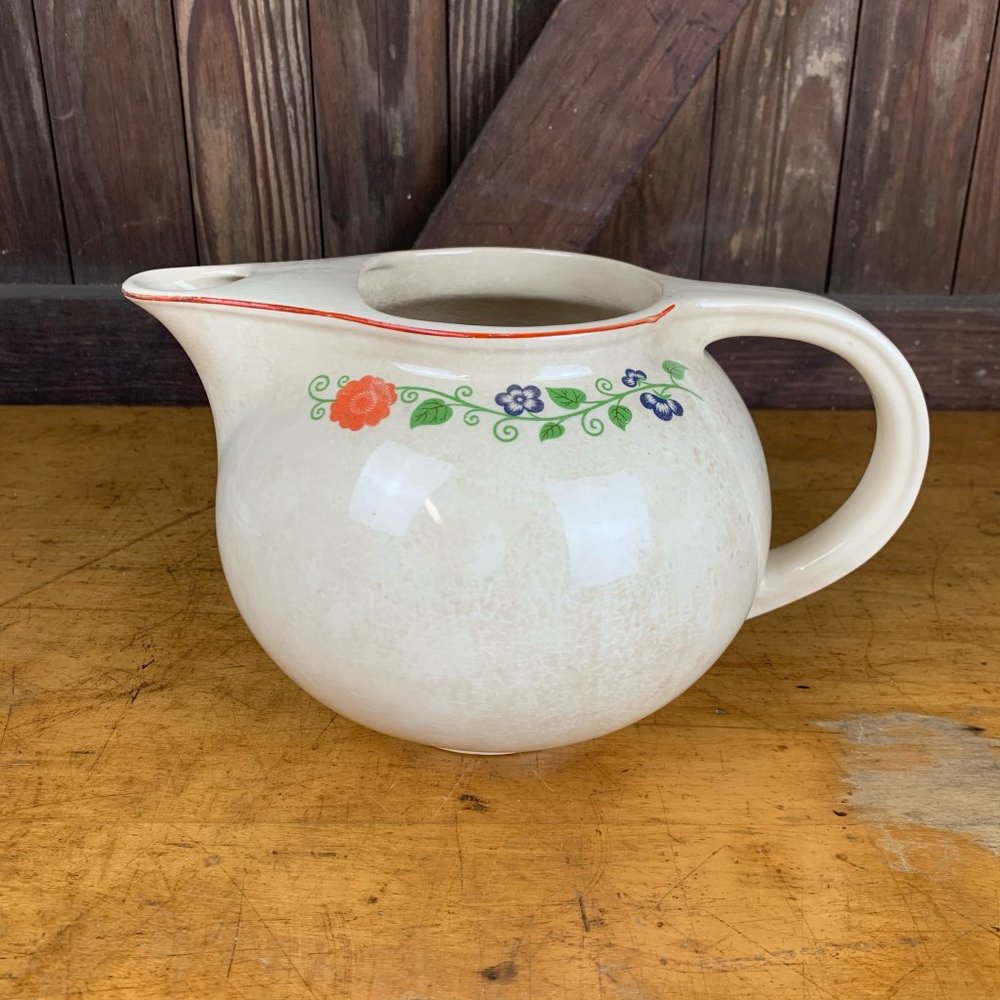 Vtg Universal Cambridge Pitcher Floral Design USA